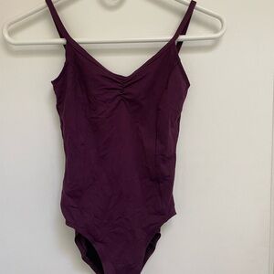 Aubergine (eggplant purple) Ansliewear leotard.